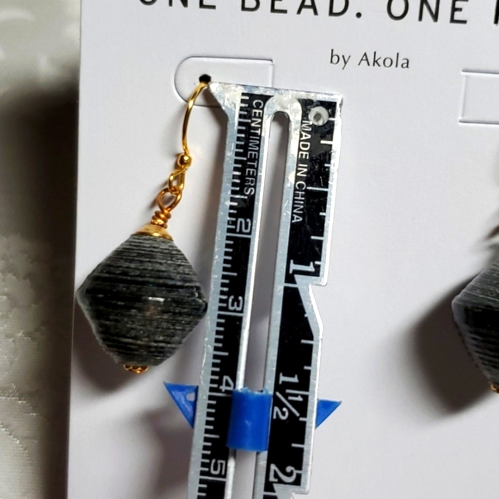 Akola "Annette" Drop Earrings, Onyx - Picture 9 of 9
